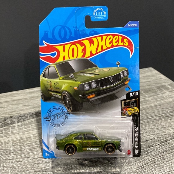 Hot Wheels | Nightburnerz #8/10: Mazda RX-3 (GReddy) - 1:64 Scale Die Cast - Picture 1 of 10